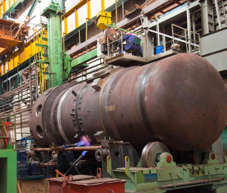 Завершена сварка замыкающего шва корпуса реактора для ледокола «Сибирь».